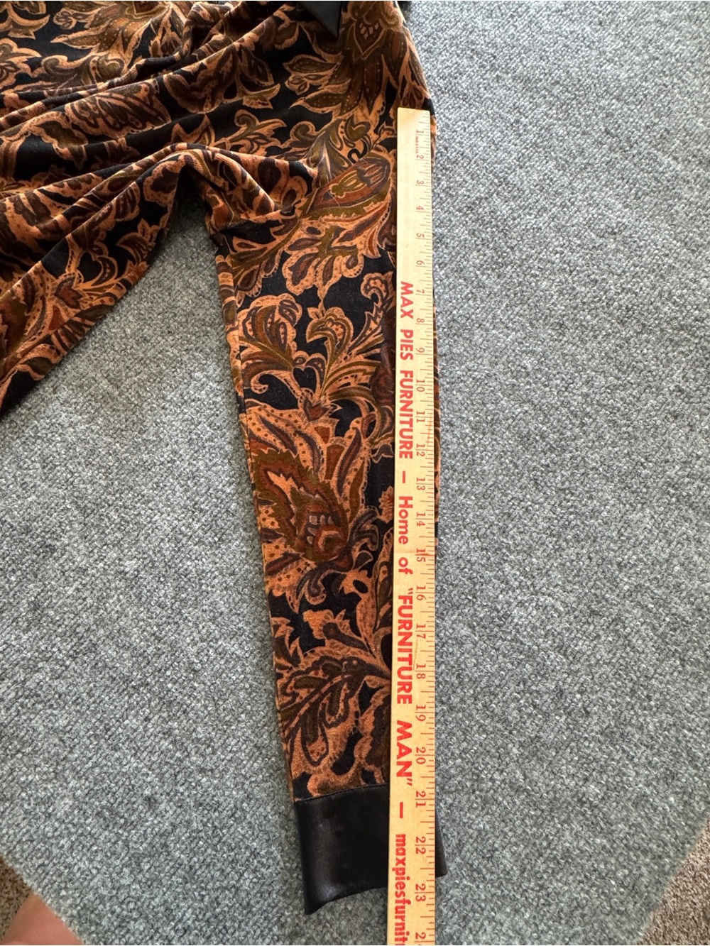 Liz Sport 90s Blouse Medium Paisley Velour Dark Academia Art Nouveau Vintage - Picture 13 of 14